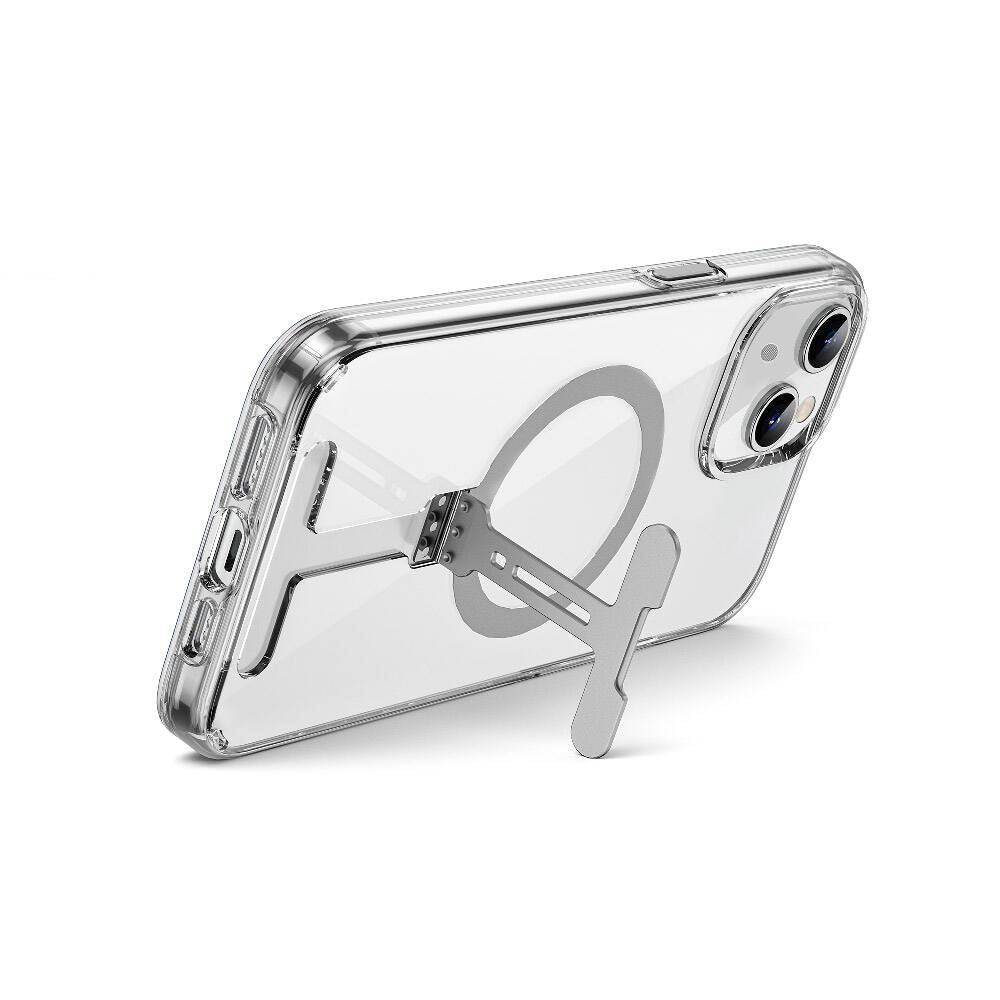 Wiwu FYY-014 iPhone 15 M-safe Şarj Özellikli Alüminyum Alaşım Metal Standlı Şeffaf Kılıf Wiwu FYY-014 iPhone 15 M-safe Şarj Özellikli Alüminyum Alaşım Metal Standlı Şeffaf Kılıf
